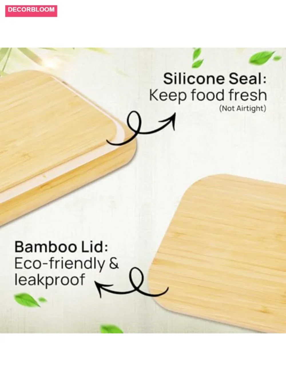 4pc Glass Food Storage Containers with Bamboo Lids, Meal Prep, Microwave & Oven